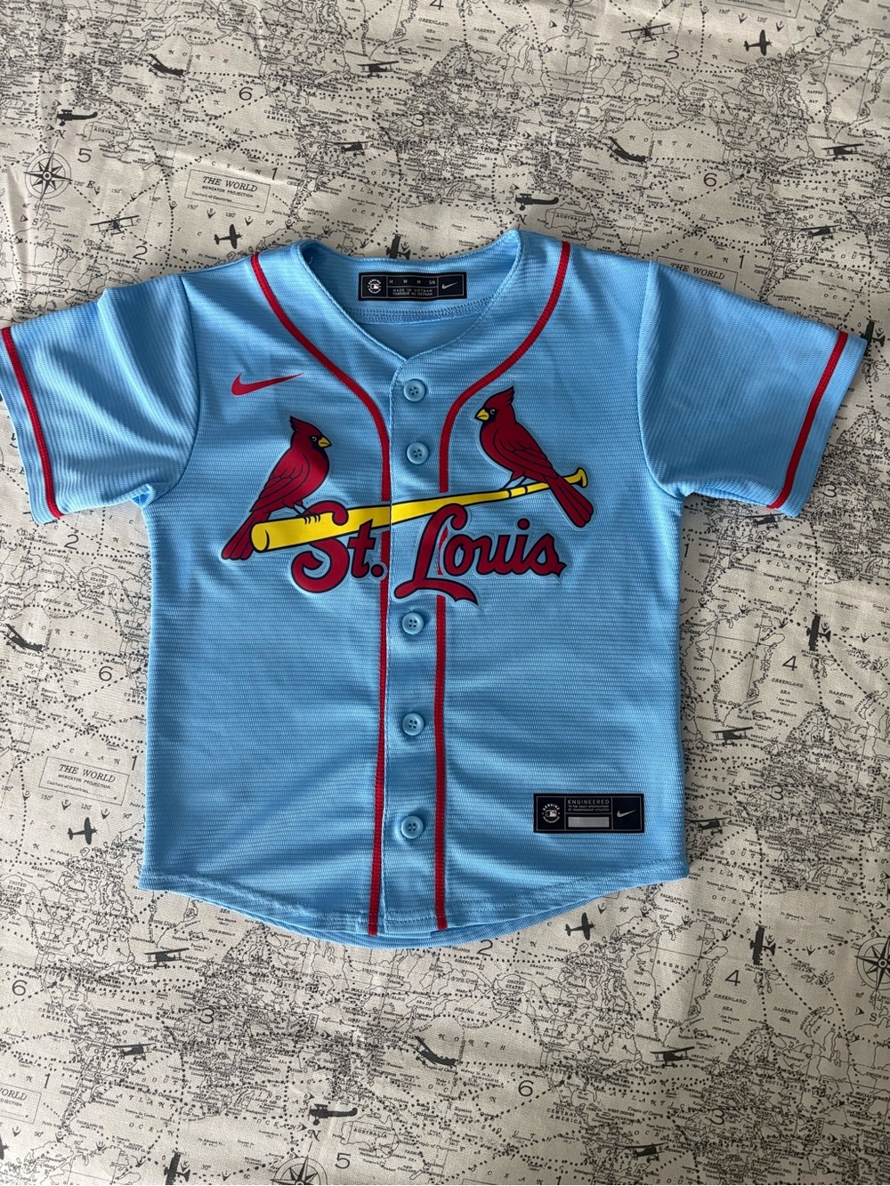 Nike Kids Light Blue Jersey with Red and Yellow Cardinals